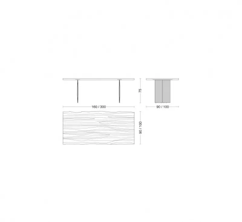 Riva 1920 Sky-Natura Natural Sides Tavolo