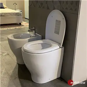 Scarabeo Moon hung WC sospeso con sedile per WC in termoindurente - bianco