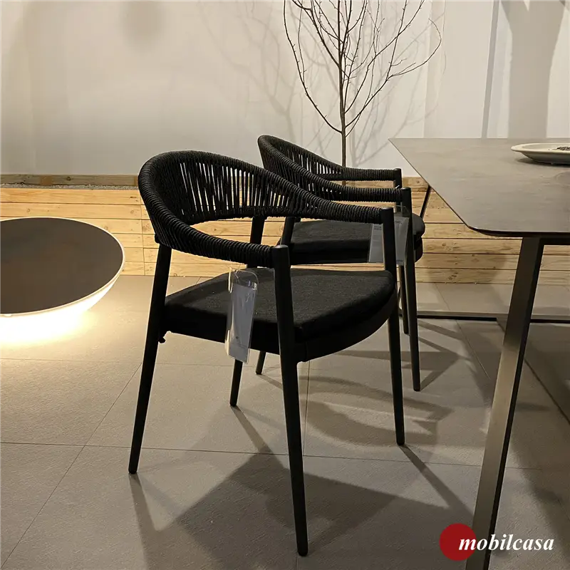 Varaschin Clever set da 4 poltroncine - Greybrown, rivestimento C antracite