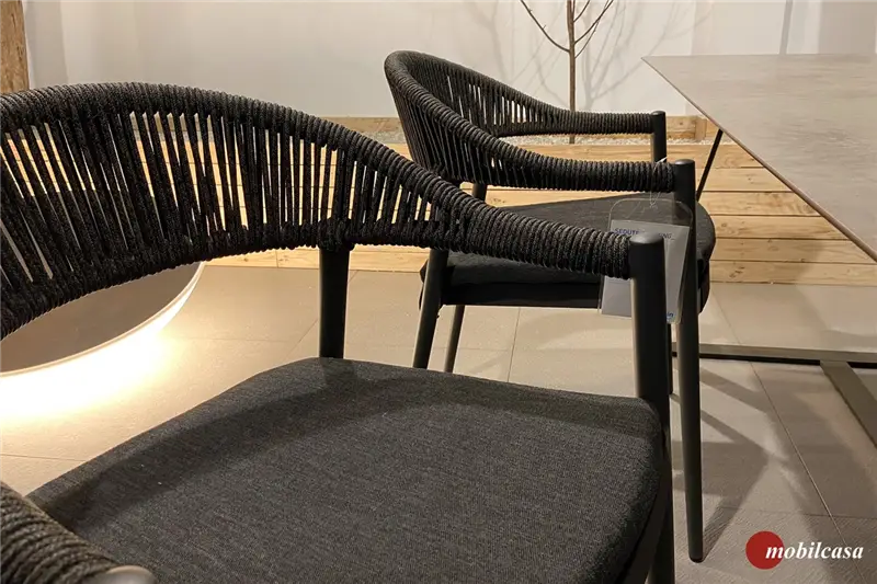 Varaschin Clever set da 4 poltroncine - Greybrown, rivestimento C antracite