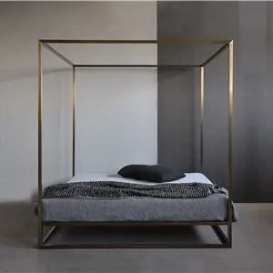 XAM Ashabrass Baldaquin Letto con Baldacchino – Bronzato/Satinato