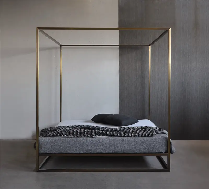 XAM Ashabrass Baldaquin Letto con Baldacchino – Bronzato/Satinato