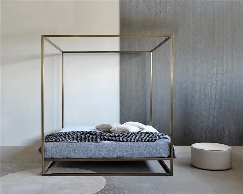 XAM Ashabrass Baldaquin Letto con Baldacchino – Bronzato/Satinato