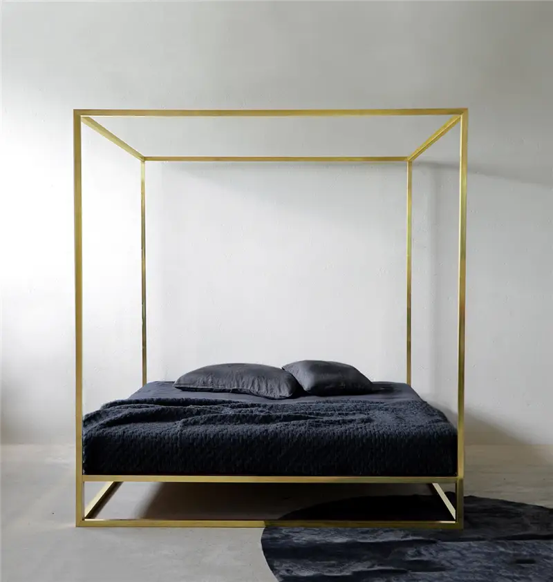 XAM Ashabrass Baldaquin Letto con Baldacchino – Bronzato/Satinato