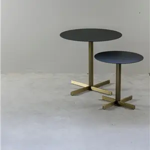 XAM XO Brass Tavolino Rotondo in Marmo