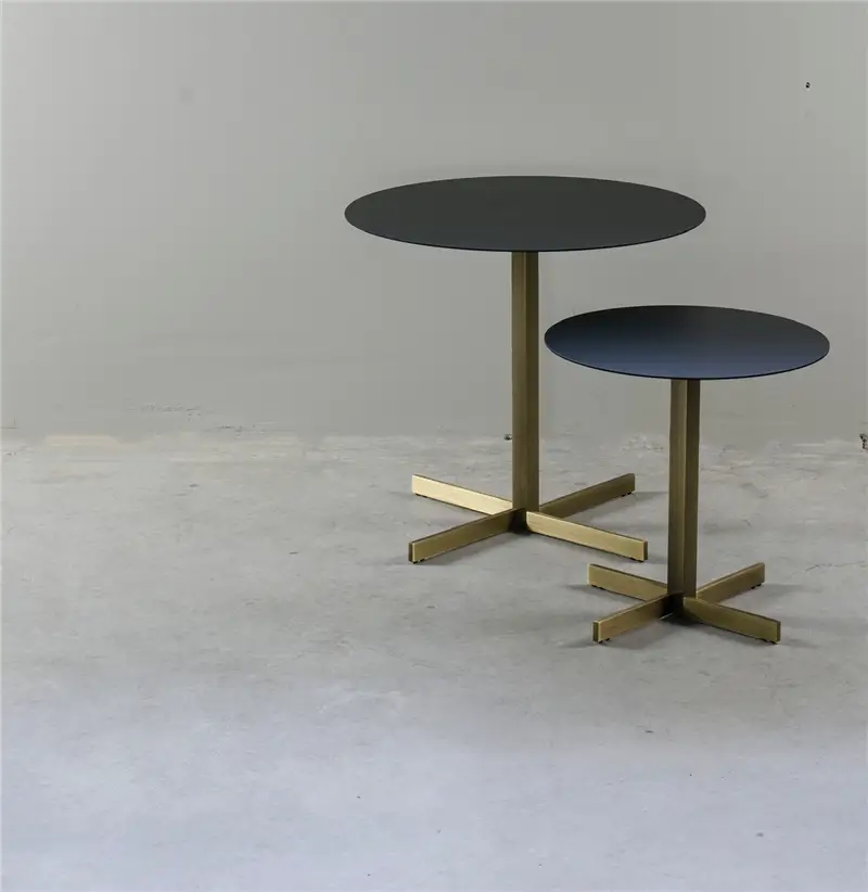 XAM XO Brass Tavolino Rotondo in Marmo