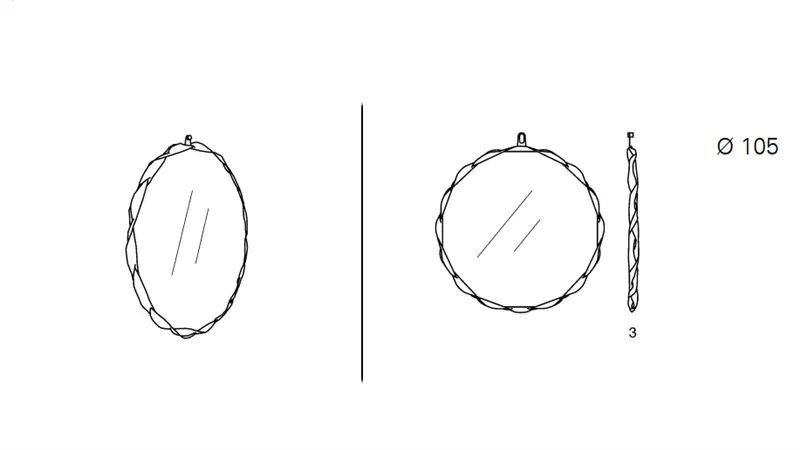 Zanotta Raperonzolo specchio Ø 105 cm