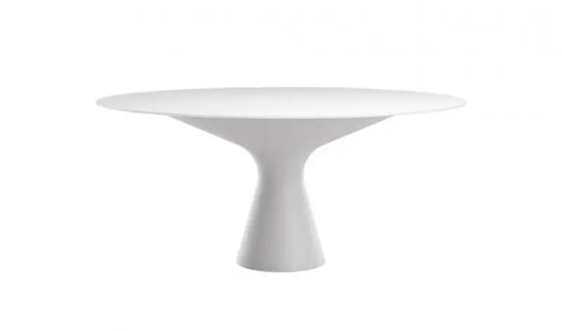 Zanotta Blanco Tavolo con piano in cristallo