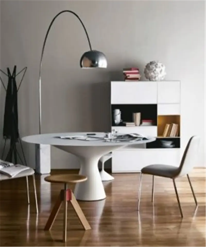 Zanotta Blanco Tavolo con piano in cristallo